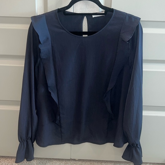 Lush Light Ruffle Blouse Black - Picture 1 of 4